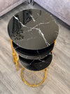 Bishop Round Nest Of Tables Set - 3 Pieces Nesting Table Tempered Glass Top