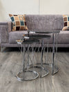Attalia Round Mirrored Nest Of Tables Set - Mirror Top 3 Pieces Nesting Table