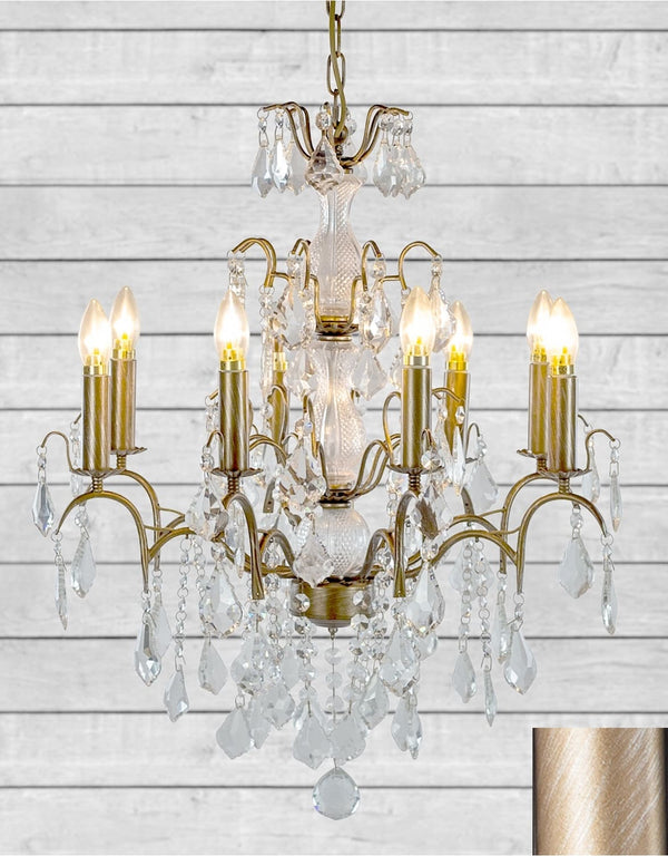 Large Gold 8 Branch French Chandelier - detail