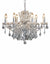 6 Branch Silver Leaf Shallow Chandelier