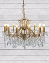 Large 12 Branch Brushed Gold Shallow Chandelier — additional view