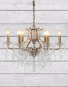 6 Branch Brushed Gold Shallow Chandelier — additional view