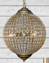 Large Gold Globe Chandelier — alternate view