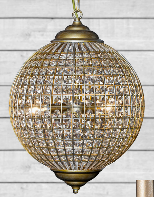 Large Gold Globe Chandelier — alternate view
