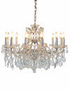 Large 12 Branch Silver Leaf Shallow Chandelier