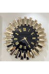 Piano Decorative Wall Clock Oversize Extra Large, Real Mirror & Glass Gold