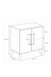 Lumen anthracite bedside table with cupboard doors open showing the fixed shelf
