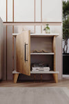 Side profile of the Adela light pine effect bedside cabinet - Sohowells