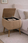 Close up of the brown teddy fabric texture on the Lina bedside table - Sohowells