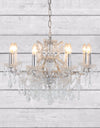 Medium 8 Branch Silver Leaf Shallow Chandelier — additional view