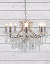 Medium 8 Branch Chrome Shallow Chandelier — detail view