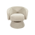 Manon ivory chenille swivel armchair with compact rounded frame - Sohowells