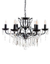 6 Branch Matt Black Shallow Chandelier