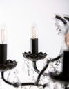 6 Branch Matt Black Shallow Chandelier — detail view