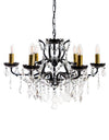 6 Branch Matt Black Shallow Chandelier — alternate view