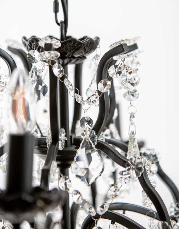 6 Branch Matt Black Shallow Chandelier — additional view