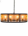 Large Round Black Iron Industrial Chandelier