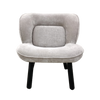 Sarah armless accent chair in sand chenille fabric with matte black birch legs - Sohowells