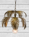 Antiqued Gold Fern Leaf Chandelier Pendant — alternate view