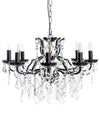 Medium 8 Branch Matt Black Shallow Chandelier