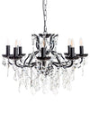 Medium 8 Branch Matt Black Shallow Chandelier