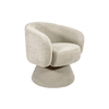 Ivory woven chenille swivel chair shown from an alternative angle - Sohowells