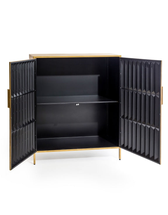 Industrial Gold "Fitzgerald" 2 Door Metal Side Cabinet