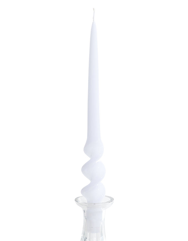 White 29cm Hand Turned Taper Candle