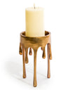 Medium Gold "Dali" Drip Candle Holder