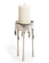 Large Raw Nickel "Dali" Drip Candle Holder