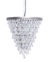 Large Brushed Silver Finish Rainfall Chandelier w/ Clear Crystals