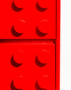 Red "Ogel" Block Solid Wood 4 Drawer Chest
