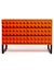 Orange "Ogel" Block Solid Wood 6 Drawer Side Cabinet