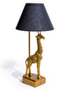 Antique Gold Giraffe Table Lamp w/ Black Shade
