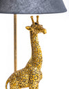 Antique Gold Giraffe Table Lamp w/ Black Shade