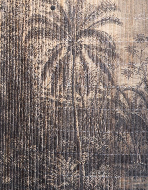 Tropical Scene Bamboo Shade 40cm