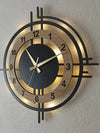 Decorative Wall Clock 48x48cm Metal Frame Modern Sonoma Design with MDF & Led Lights For Living Room, Hallway, Kitchen, Office,Bedroom