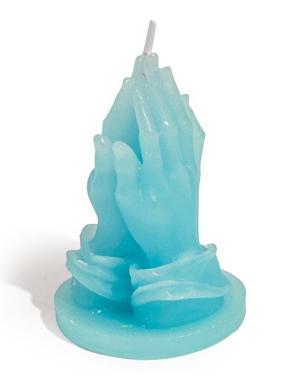 Pale Blue "Praying Hands" Candle