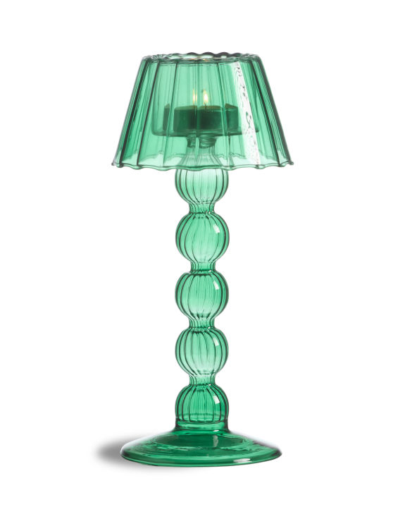 Dark Green Multi Ball Lamp-Style Glass Tealight Holder