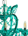 Aqua Blue 5 Branch Murano Chandelier