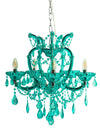 Aqua Blue 5 Branch Murano Chandelier