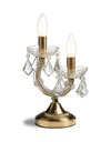 Ornate Brass Twin Branch Rechargeable Table Lamp