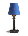 Matt Black & Brass Rechargeable Table Lamp w/ Royal Blue Shade
