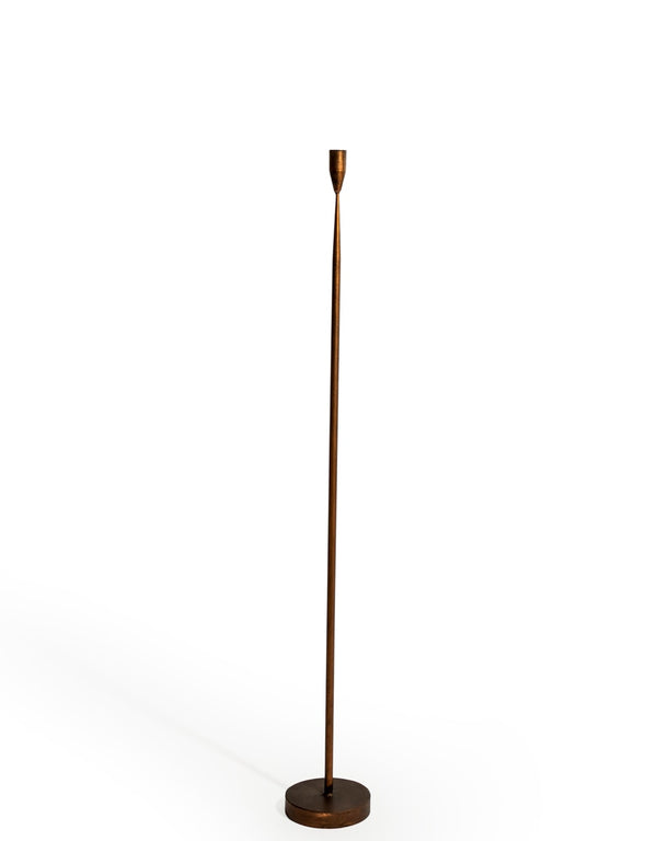 Antique Copper Medium Floor Standing Candle Holder