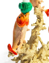 Large 3 Fish on Coral Candle Holder