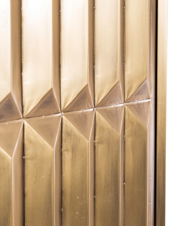 Industrial Gold "Fitzgerald" Extra-Tall Cabinet with Shelves