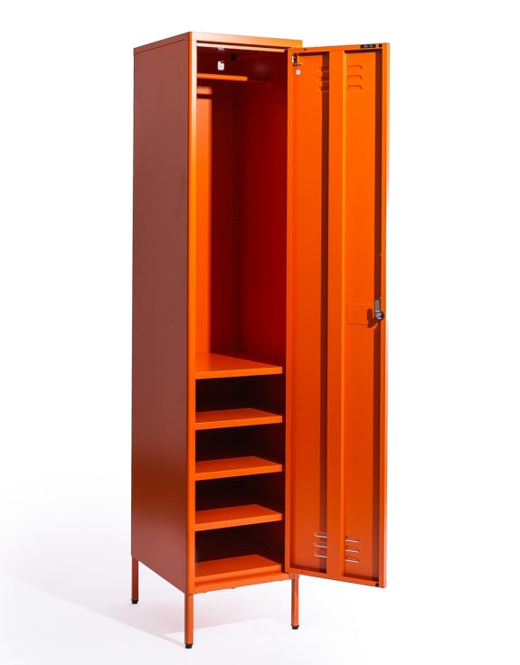 Tall Steel Metal Locker in Burnt Orange