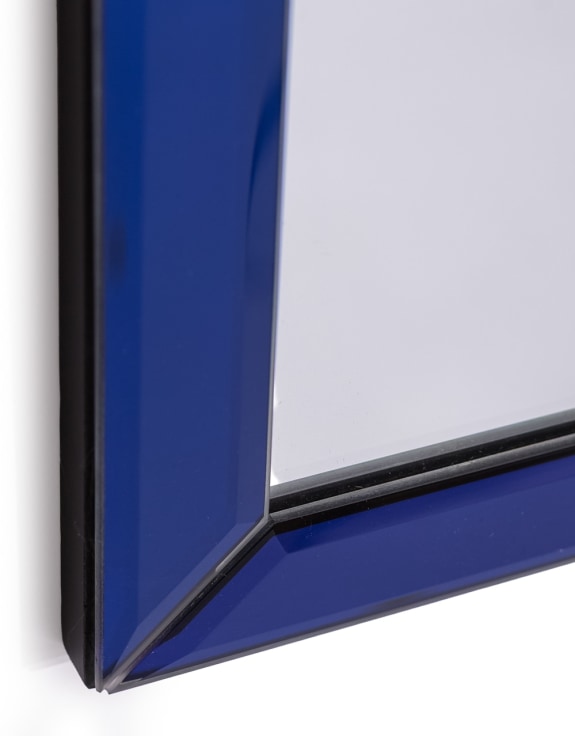 Overmantle Blue "Venus" Glass-Framed Wall Mirror