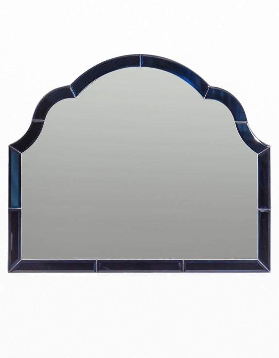 Overmantle Blue "Venus" Glass-Framed Wall Mirror