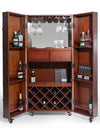 Soho Steamer Extra Large Brown Leather Two-Door Wine / Bar Cabinet